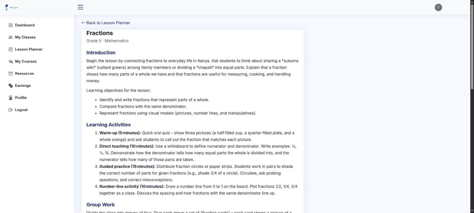A CBC/KCSE-aligned lesson plan generated by the YNetStudyHub AI Lesson Planner, covering introduction, learning activities and group work